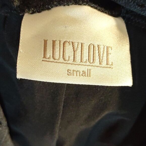 Lucy Love Black Eyelet Bell Bottom Stretch Pants - Picture 6 of 8
